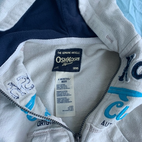 Oshkosh Hoodie - 6 months - Picture 2 of 2